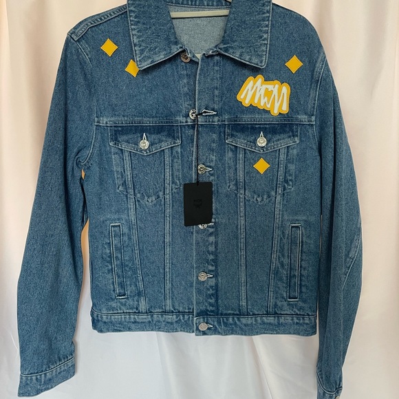 MCM denim jacket with yellow patches! - Picture 7 of 9